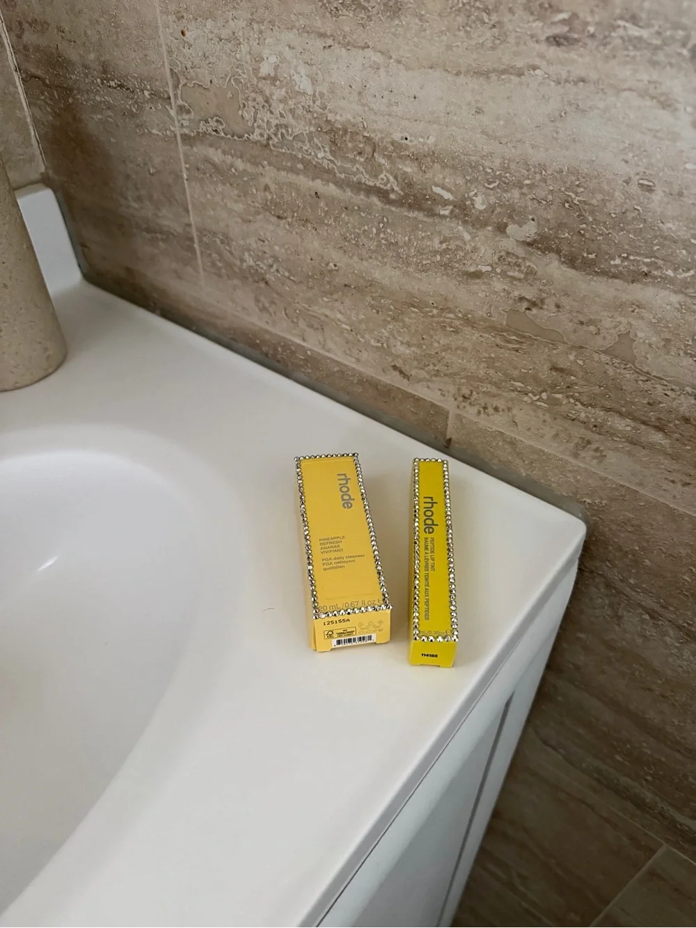 RHODE mini cleanser and full size lippie bedazzled- Yellow Packaging DUO